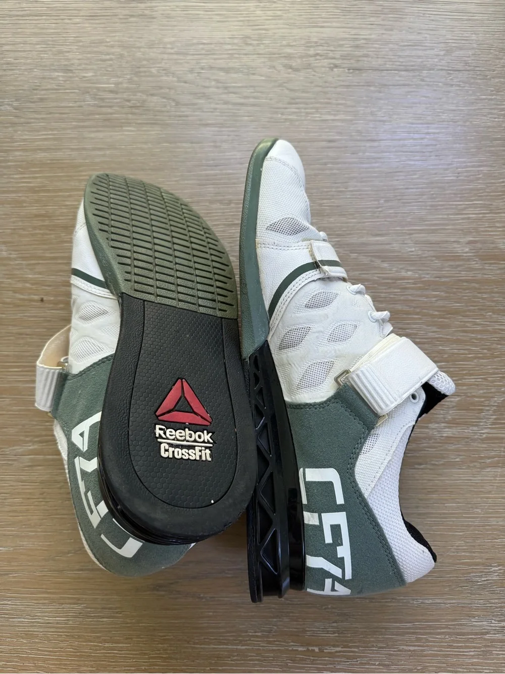 Reebok CrossFit Lifter Plus 2.0 men’s white & green combo shoes sneakers 10.5